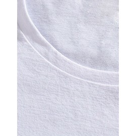 Plus Size Men's Summer T-shirt, Monochromatic Skull Crown Graphic Print Short Sleeve Tees Trend Casual Tops For Daily Life, Big & Tall Guys