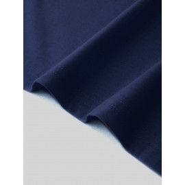 Plus Size Men's Trendy Stripe Paris Print T-shirt, Casual Fashion Tee, Street Style Short Sleeve Crew Neck Shirt