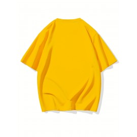 Men's T-shirt, Plus Size Round Neck Tee Oversized Casual Clothing, Spring And Summer