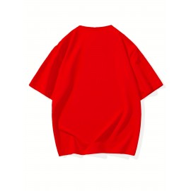 Men's T-shirt, Plus Size Round Neck Tee Oversized Casual Clothing, Spring And Summer