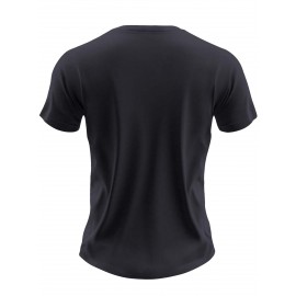 plus size men's summer t-shirt, Motivation quote  graphic print short sleeve tees trend casual tops for daily life, big & tall guys