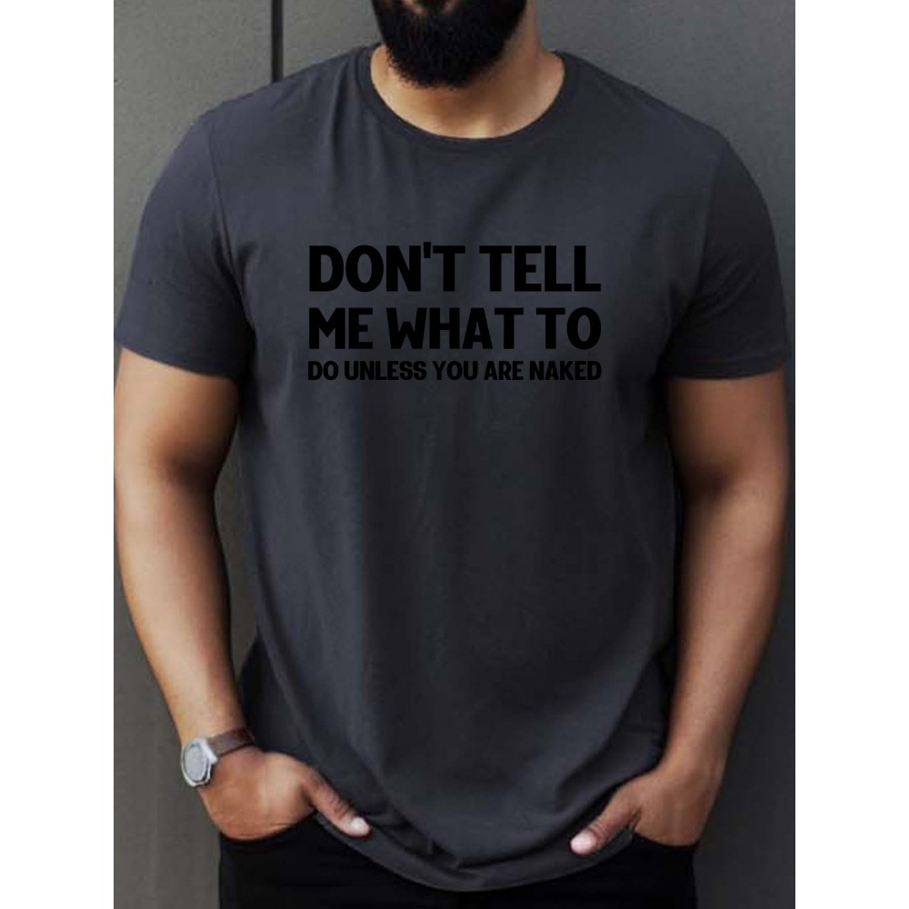 Plus Size Men's Summer T-shirt, Rebellious Provocative Graphic Print Short Sleeve Tees Trend Casual Tops For Daily Life, Big & Tall Guys