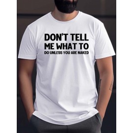 Plus Size Men's Summer T-shirt, Rebellious Provocative Graphic Print Short Sleeve Tees Trend Casual Tops For Daily Life, Big & Tall Guys