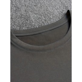 Plus Size Tees, Creative Letter Print Men's Casual Tees Short Sleeve Oversized T-Shirt Summer Loose Tops, Gifts For Man!