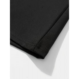 Plus Size Tees, Creative Letter Print Men's Casual Tees Short Sleeve Oversized T-Shirt Summer Loose Tops, Gifts For Man!