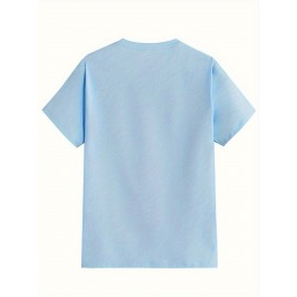 Plus Size Men's Trendy Letter Los Angeles Print T-shirt, Casual Fashion Tee, Street Style Short Sleeve Crew Neck Shirt