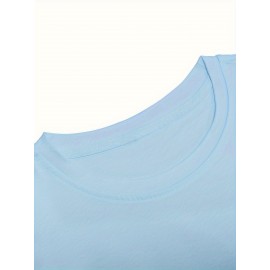 Plus Size Men's Trendy Letter Los Angeles Print T-shirt, Casual Fashion Tee, Street Style Short Sleeve Crew Neck Shirt