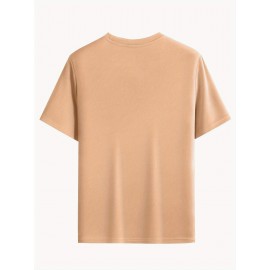 Plus Size Men's Trendy Letter Los Angeles Print T-shirt, Casual Fashion Tee, Street Style Short Sleeve Crew Neck Shirt