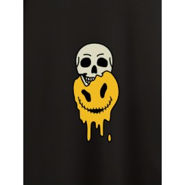 Mens Plus Size Skull Chic Hoodie Sweatshirt - Bold Graphic Print, Long Sleeve, Drawstring Hood, Super Cozy Casual Wear