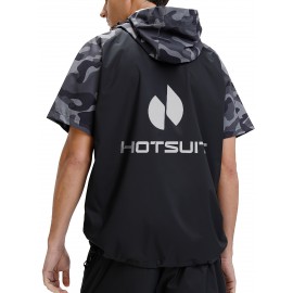 HOTSUIT Mens Sauna Jacket Short Sleeve Zipper Sweat Workout Boxing Shirts