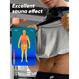 HOTSUIT Mens Sauna Jacket Short Sleeve Zipper Sweat Workout Boxing Shirts