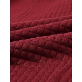 Plus Size Men's Solid Textured Hoodie Spring Fall Winter Hooded Sweatshirt For Big & Tall Males, Men's Clothing