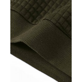 Plus Size Men's Solid Textured Hoodie Spring Fall Winter Hooded Sweatshirt For Big & Tall Males, Men's Clothing