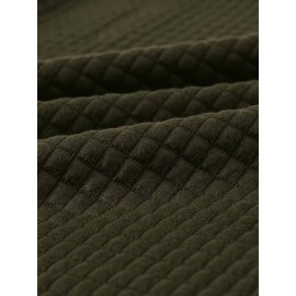 Plus Size Men's Solid Textured Hoodie Spring Fall Winter Hooded Sweatshirt For Big & Tall Males, Men's Clothing