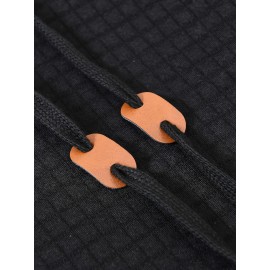 Plus Size Men's Solid Textured Hoodie Spring Fall Winter Hooded Sweatshirt For Big & Tall Males, Men's Clothing