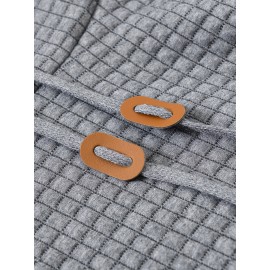 Plus Size Men's Solid Textured Hoodie Spring Fall Winter Hooded Sweatshirt For Big & Tall Males, Men's Clothing