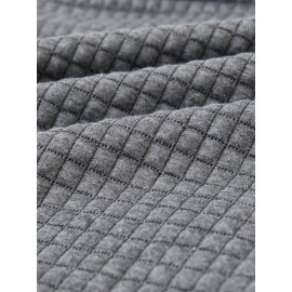 Plus Size Men's Solid Textured Hoodie Spring Fall Winter Hooded Sweatshirt For Big & Tall Males, Men's Clothing