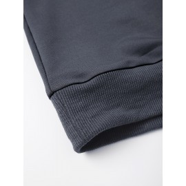 Plus Size Solid Color Hoodie - Ultra-Relaxed Fit, Soft Medium Stretch, Adjustable Hood, Spacious Kangaroo Pocket - Ideal for Mens Everyday Wear, Casual Comfortable Clothing