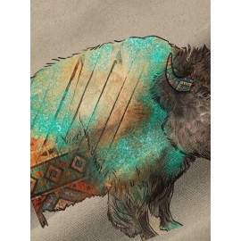 Cozy Plus Size Vintage Hoodie with Anime Bull Print | Knit Men's Hooded Sweatshirt with Pockets for Fall/Winter