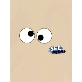 Plus Size Men's Funny Eyes Print Hooded Sweatshirt Oversized Hoodies Fashion Casual Tops For Spring/autumn, Men's Clothing