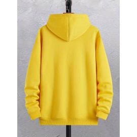 Plus Size Men's Funny Eyes Print Hooded Sweatshirt Oversized Hoodies Fashion Casual Tops For Spring/autumn, Men's Clothing