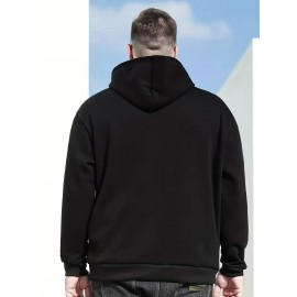 Plus Size Men's Funny Eyes Print Hooded Sweatshirt Oversized Hoodies Fashion Casual Tops For Spring/autumn, Men's Clothing