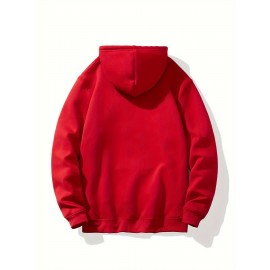 Plus Size Funny Show Print Men's Hoodie Sweatshirt, Loose Comfy Long Sleeve Top Men's Sports Casual Clothing