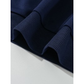 Plus Size Cartoon Face Print, Men's Sweatshirt Oversized Crew Neck Pullover Spring Fall Winter, Men's Clothing