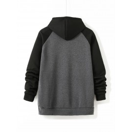 Plus Size Mens Cozy Crew Neck Hoodies - Soft Slight Stretch Recycled Polyester Blends, Oversized Comfortable Drawstring Pullover Sweatshirt with Regular Fit and Knit Fabric