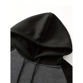 Plus Size Mens Cozy Crew Neck Hoodies - Soft Slight Stretch Recycled Polyester Blends, Oversized Comfortable Drawstring Pullover Sweatshirt with Regular Fit and Knit Fabric