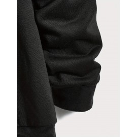 Plus Size Men's Contrast Color Sweatshirt For Spring/autumn, Men's Clothing