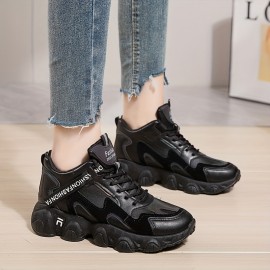 Women's Trendy High Top Sneakers, Casual Lace Up Outdoor Shoes, Women's Comfortable Walking Shoes