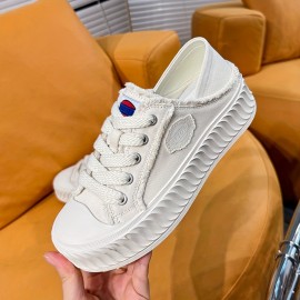 Women's Solid Color Casual Sneakers, Lace Up Platform Soft Sole Canvas Skate Shoes, Low-top Walking Comfort Shoes