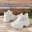 Women's Fashion Solid Color Platform Shoes, Breathable Mesh Low Top Lace Up Heightening Shoes, Versatile Outdoor Shoes