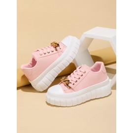 Women's Platform Sneakers, Lace Up Casual Shoes For Everyday