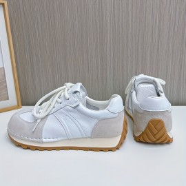 Women's Contrast Color Casual Sneakers, Lace Up Lightweight Soft Sole Walking Comfort Shoes, Low-top Breathable Trainers