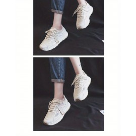 Women's Breathable Mesh Sneakers, Casual Lace Up Outdoor Shoes, Comfortable Platform Shoes