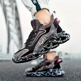 Men's Stylish Cozy Blade Type Shoes, Breathable Shock Absorption Slip On Non-Slip Shoes For All Seasons Youngesters/Adult Daily Jogging Walking, For Halloween