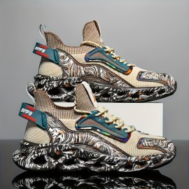 Men's Stylish Cozy Blade Type Shoes, Breathable Shock Absorption Slip On Non-Slip Shoes For All Seasons Youngesters/Adult Daily Jogging Walking, For Halloween