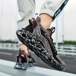 Men's Stylish Cozy Blade Type Shoes, Breathable Shock Absorption Slip On Non-Slip Shoes For All Seasons Youngesters/Adult Daily Jogging Walking, For Halloween