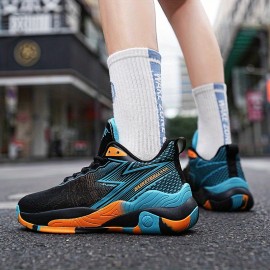 Women's Non-slip Lace Up Basketball Shoes, Breathable Shock Absorption Athletic Sneakers, Women's Footwear