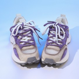 Women's Color Block Chunky Platform Sneakers, Low-Top Non-slip Casual Sports Shoes