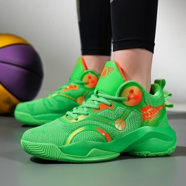 Plus Size Men's Trendy High Top Basketball Shoes, Comfy Non Slip Lace Up Durable Sneakers For Men's Outdoor Activities