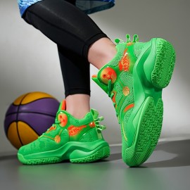 Plus Size Men's Trendy High Top Basketball Shoes, Comfy Non Slip Lace Up Durable Sneakers For Men's Outdoor Activities