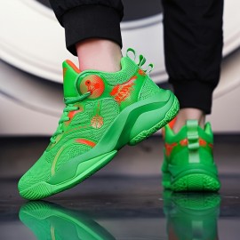 Plus Size Men's Trendy High Top Basketball Shoes, Comfy Non Slip Lace Up Durable Sneakers For Men's Outdoor Activities