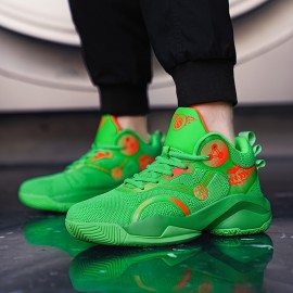 Plus Size Men's Trendy High Top Basketball Shoes, Comfy Non Slip Lace Up Durable Sneakers For Men's Outdoor Activities