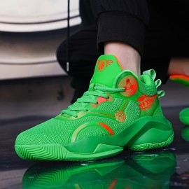 Plus Size Men's Trendy High Top Basketball Shoes, Comfy Non Slip Lace Up Durable Sneakers For Men's Outdoor Activities