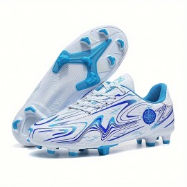 Kids Hook & Loop FG Soccer Cleats, Lightweight Non Slip Sport Shoes For Outdoor Boys Girls Children Running Training Competition