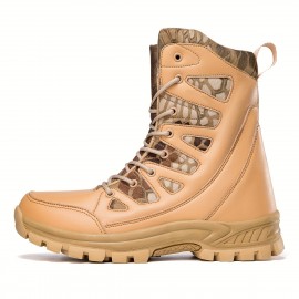 Unisex High-top Hiking Boots, Artificial Leather, Autumn Winter, Outdoor Mountain Trekking Shoes, Durable Non-Slip Footwear For Men And Women