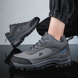 Men's Sneakers With Fur, Comfortable Warm Non-slip Running Shoes